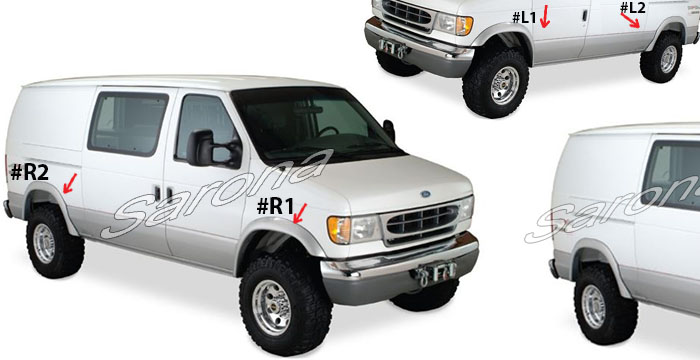 Custom Ford Econoline Van  All Styles Fender Flares (1992 - 2014) - $599.00 (Part #FD-006-FF)